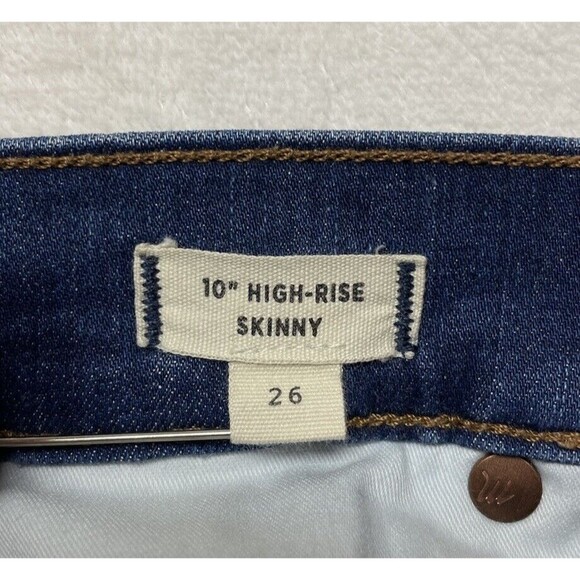 Madewell 10” High Rise Skinny Jeans Exposed Button Fly Raw Hem Women’s Size 26 - Picture 10 of 13